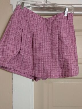Lulu's Pink Tweed Skort with Subtle Sparkle